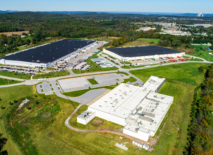 Aerial view of Greenspring Industrial Park.
